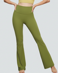 One-Size Flared Yoga Pants - Matcha Green