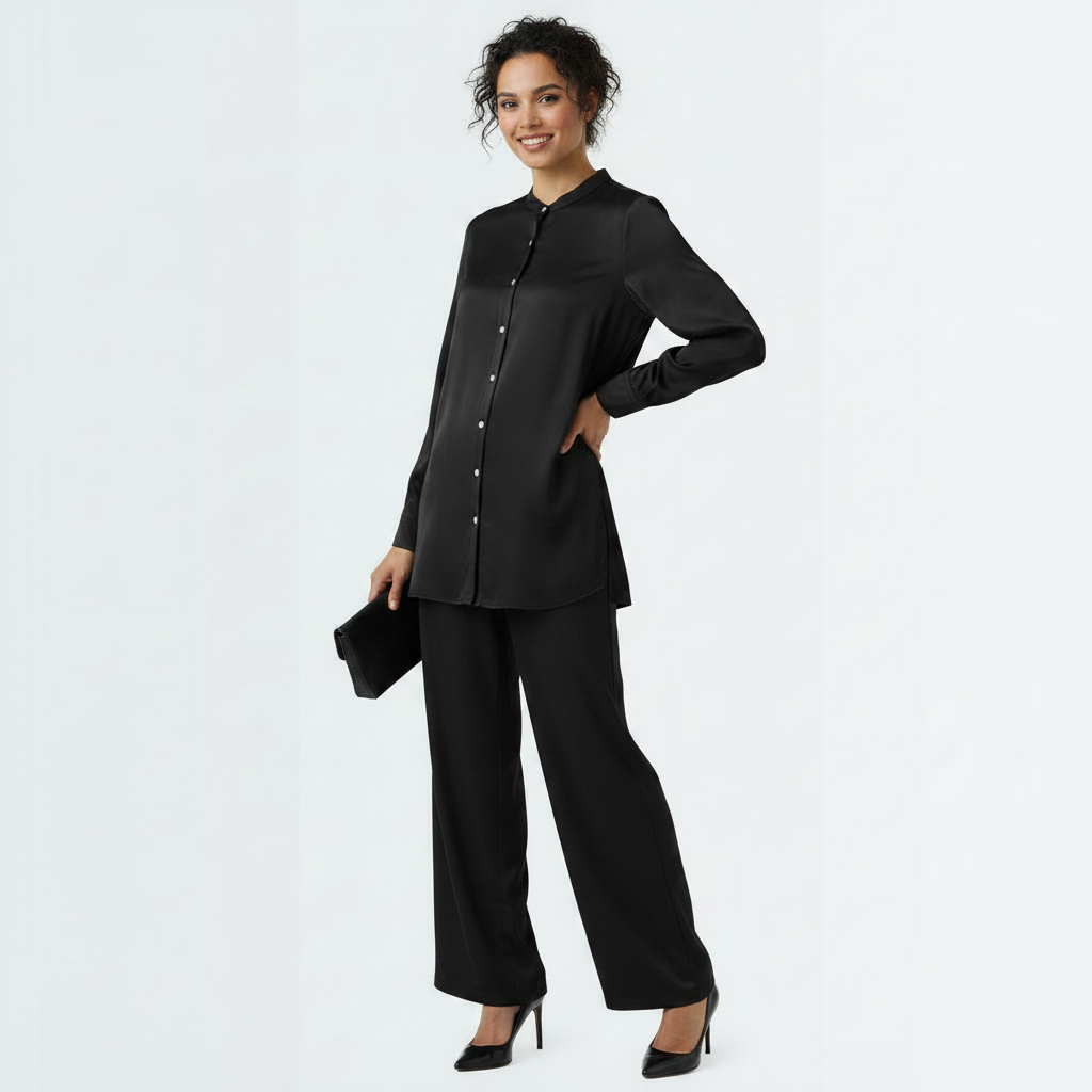 Glossy Cord Set - Black