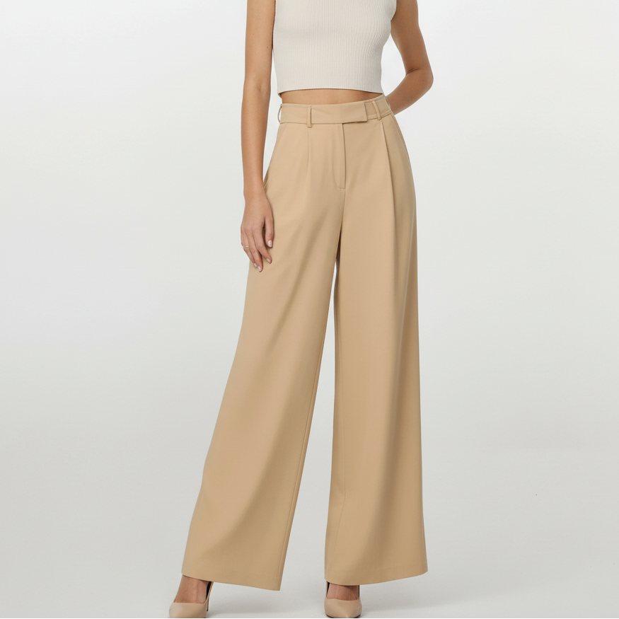 High Waist Pants - Khaki
