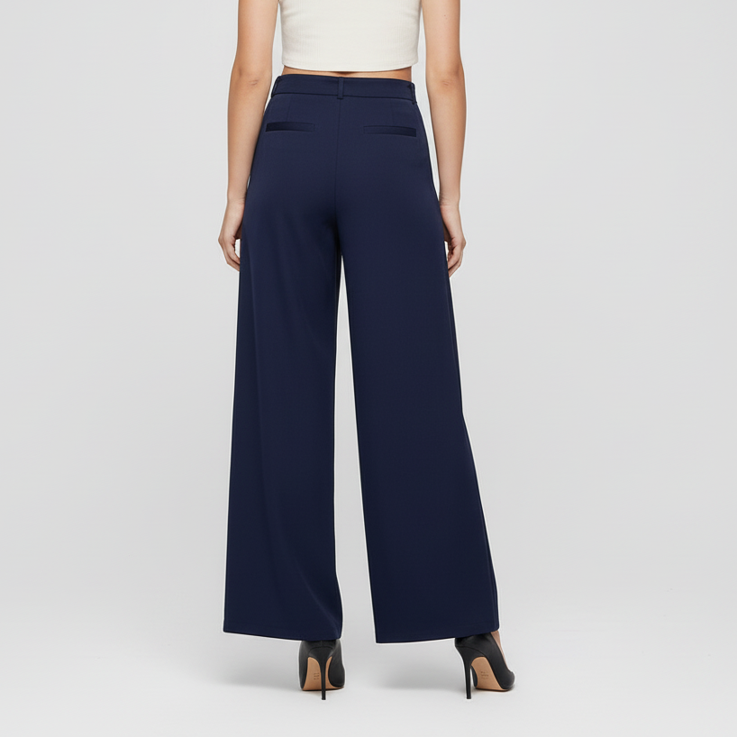 High Waist Pants - Dark Blue