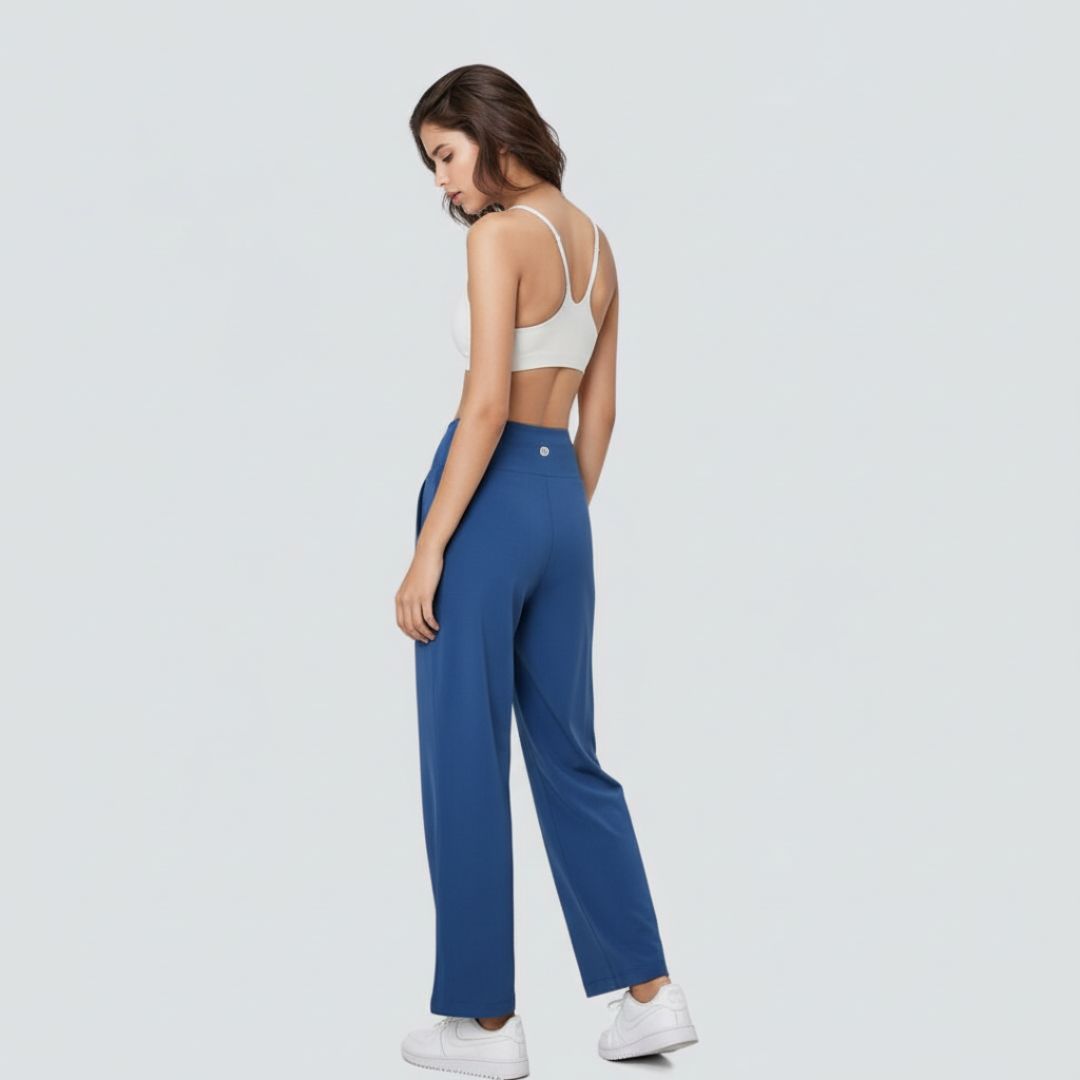 Wide Legged Yoga Pants - Blue