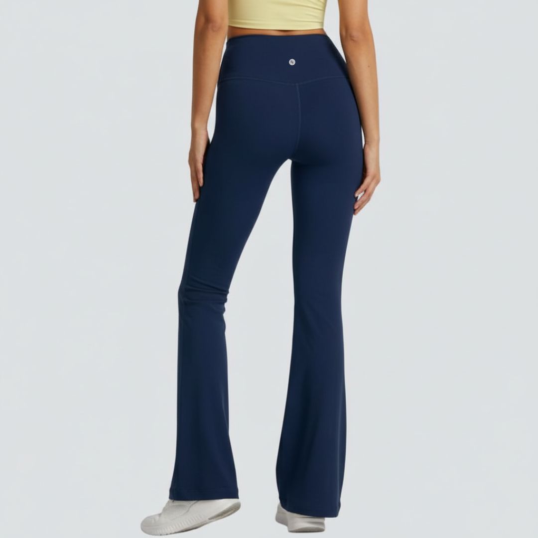 One-Size Flared Yoga Pants - Navy Blue