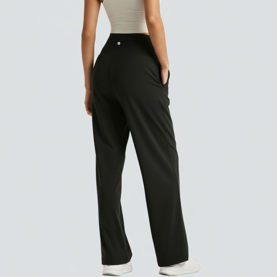 Wide Legged Yoga Pants - Black
