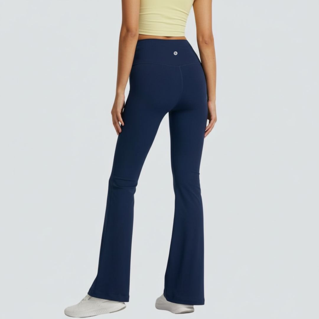 One-Size Flared Yoga Pants - Navy Blue