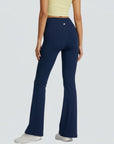 One-Size Flared Yoga Pants - Navy Blue