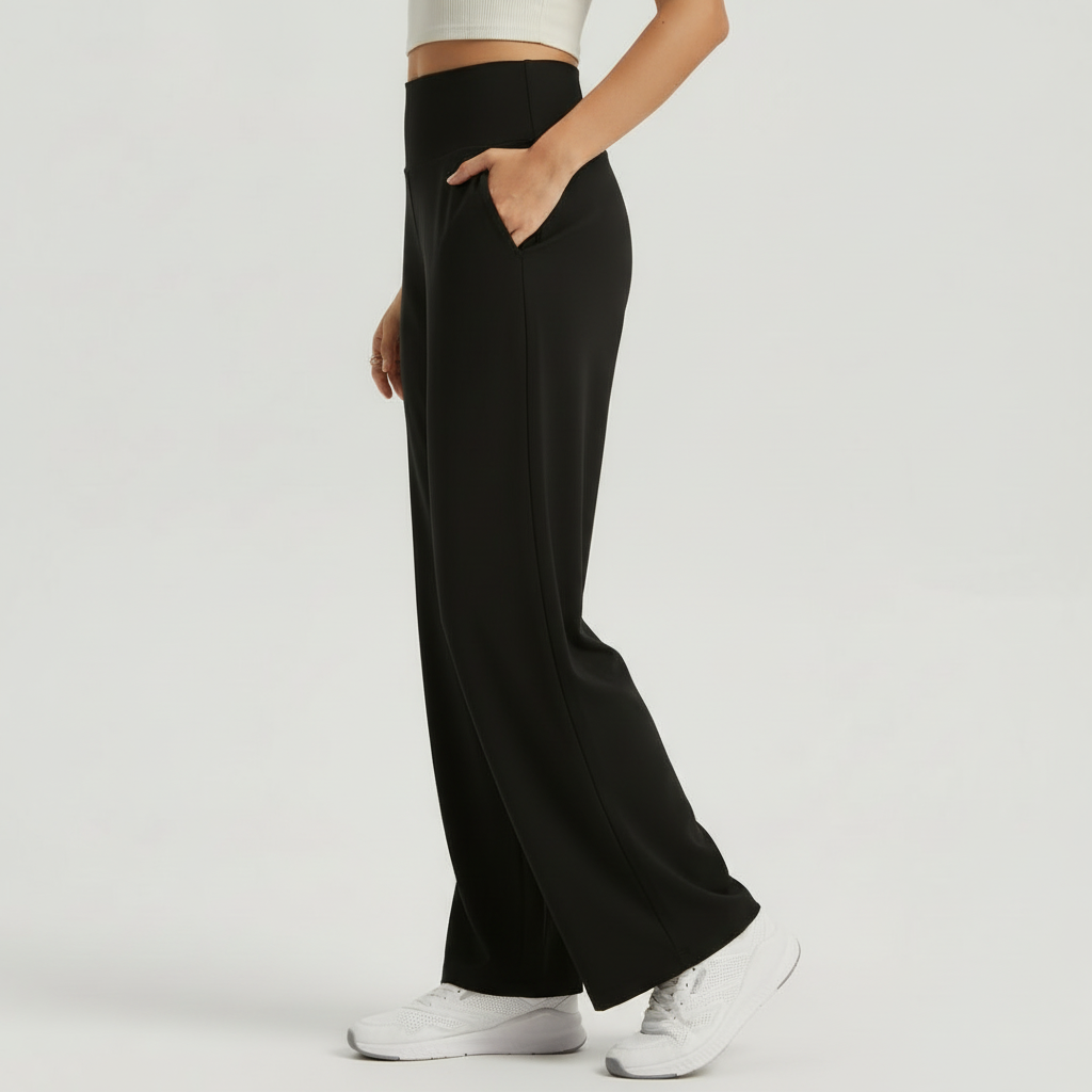 Wide Legged Yoga Pants - Black