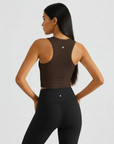 Ribbed Comfort Top - Brown