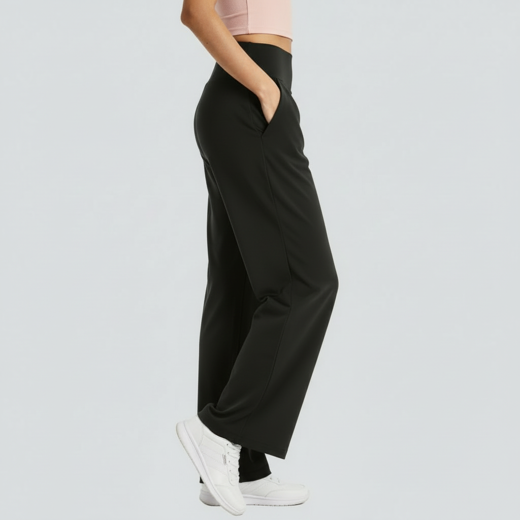 Wide Legged Yoga Pants - Black