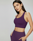 Cross Back Sports Bra - Dark Purple