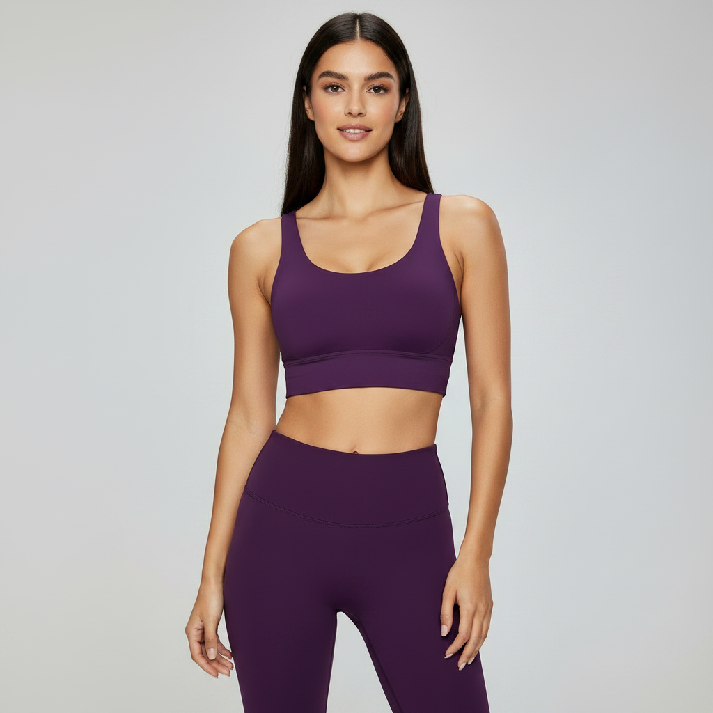 Cross Back Sports Bra - Dark Purple