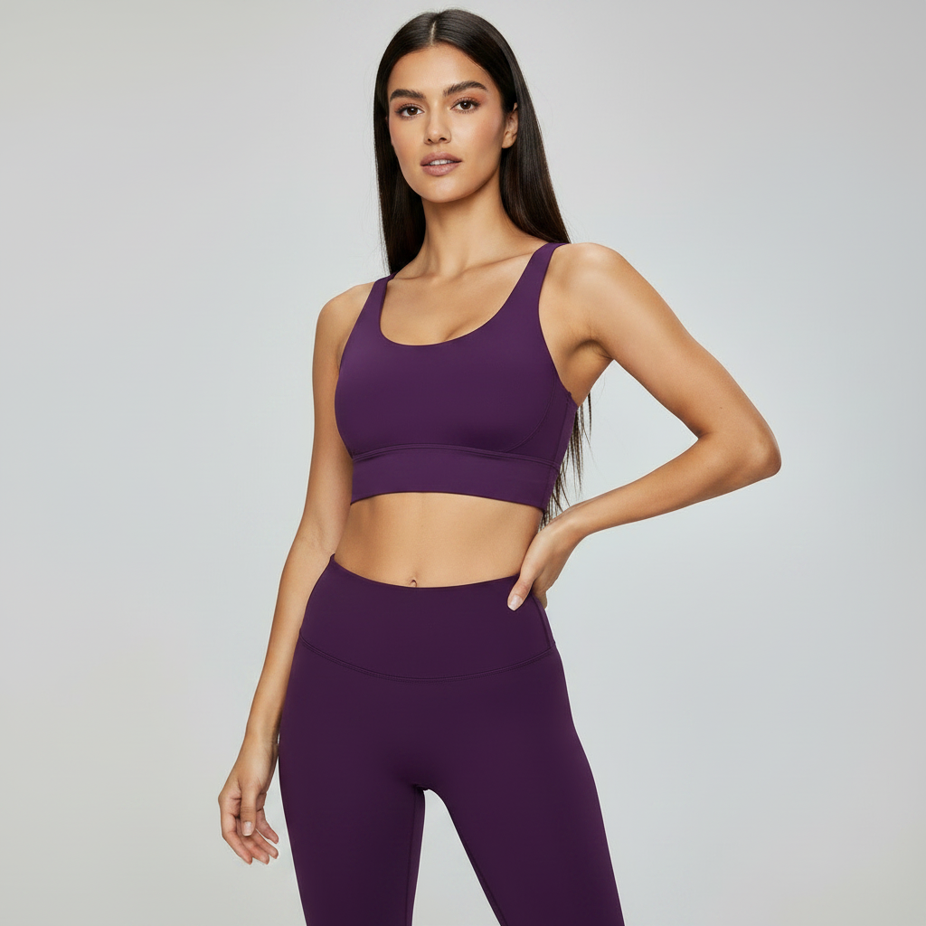 Cross Back Sports Bra - Dark Purple