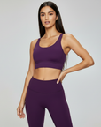 Cross Back Sports Bra - Dark Purple
