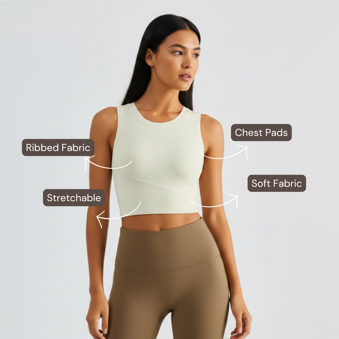 Ribbed Comfort Top - Ivory White