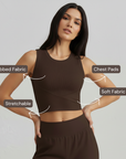 Ribbed Comfort Top - Brown