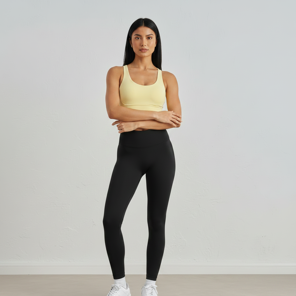 Cross Back Sports Bra - Soft Yellow