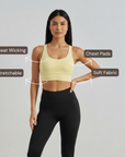 Cross Back Sports Bra - Soft Yellow